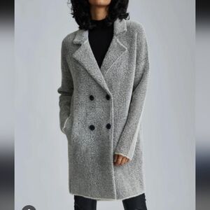 NVLT Double Breasted Eyelash Coatigan Herringbone